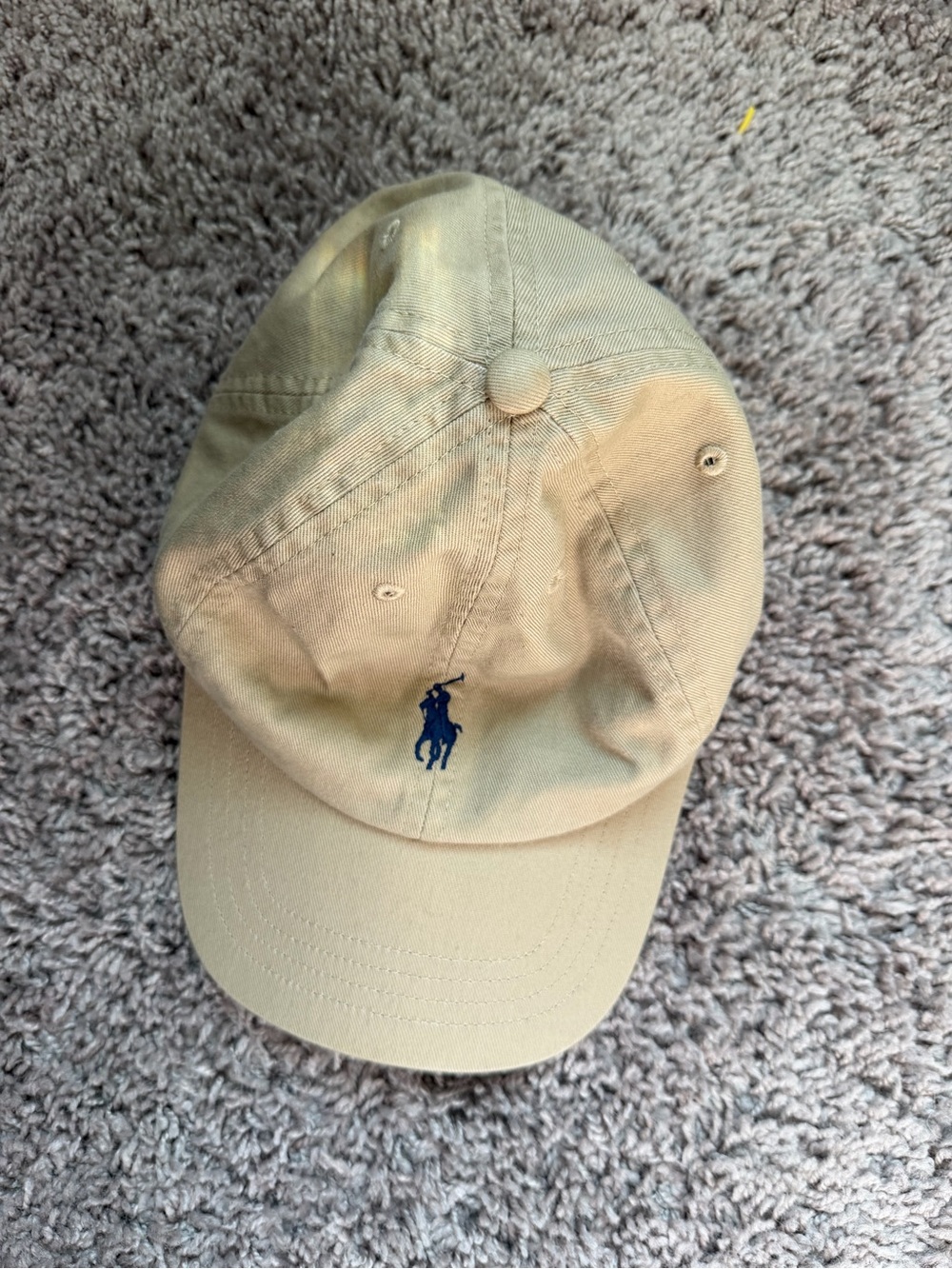 Ralph Lauren Men’s Tan Baseball Cap with Blue Pony